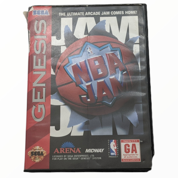 NBA Jam Sega Genesis Case, Cover, Game (Arena Entertainment, 1994) Tested Works - Picture 5 of 7